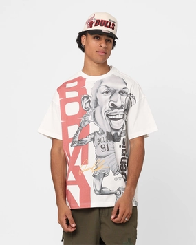 LongLastingColor Mitchell & Ness Chicago Bulls Dennis Rodman Blockade T-Shirt Vintage White