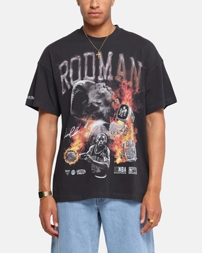 Mitchell & Ness Chicago Bulls Dennis Rodman Flaming Hot T-Shirt Faded Black Weekend Outfit