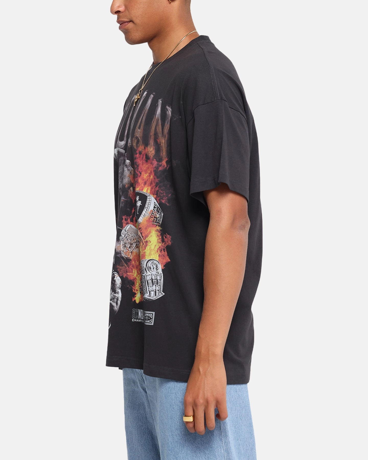 Mitchell & Ness Chicago Bulls Dennis Rodman Flaming Hot T-Shirt Faded Black Halloween
