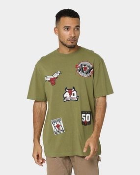 Mitchell & Ness Chicago Bulls Flight T-Shirt Faded Olive Active Wear