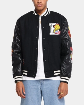 Static Resistant Vegan Mitchell & Ness Chicago Bulls Ignite Champions Varsity Jacket Black