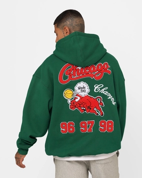 Mitchell & Ness Chicago Bulls Letterman Hoodie Malachite Green Everyday Jacket Hear