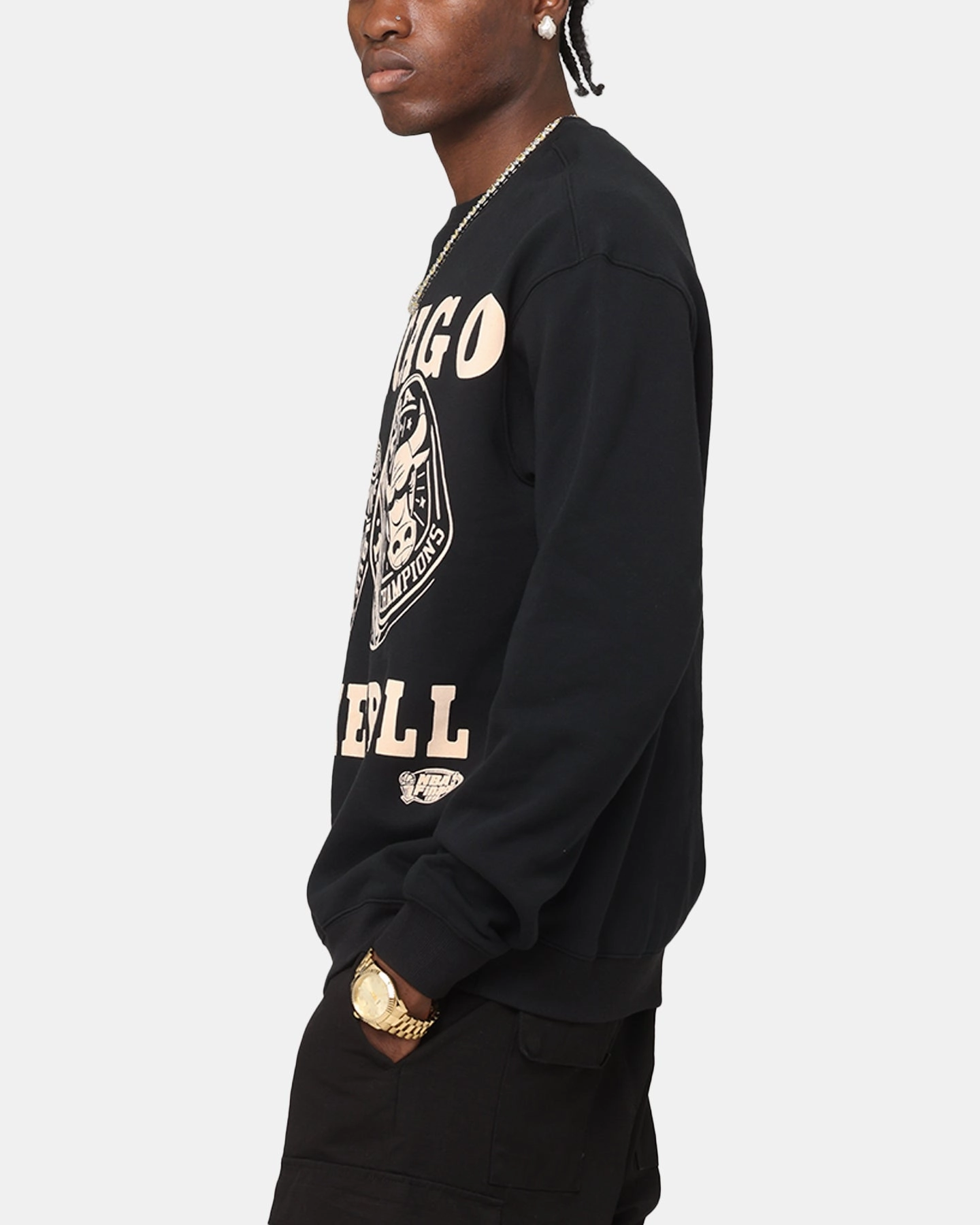 Mitchell & Ness Chicago Bulls Rings Crewneck Black All Day Fit