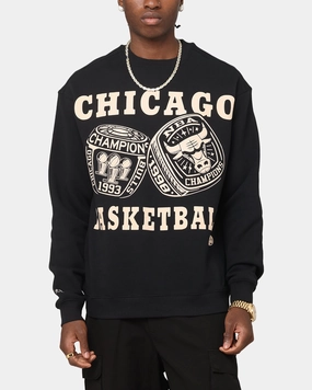 Mitchell & Ness Chicago Bulls Rings Crewneck Black Anti Slip Cuffs