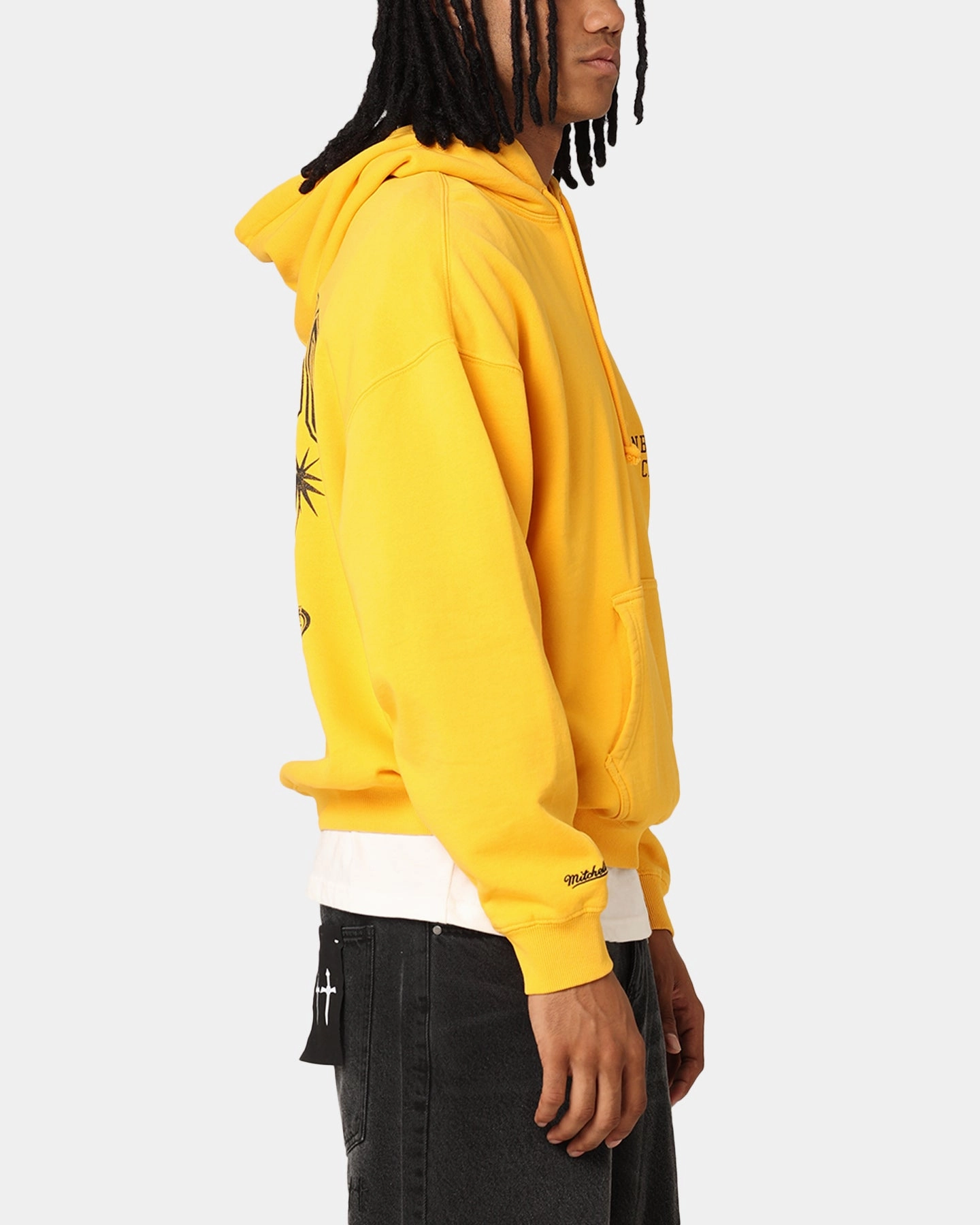 Mitchell & Ness Chicago Bulls Rings Hoodie Ochre Ultra Soft Lining Stretchable Material