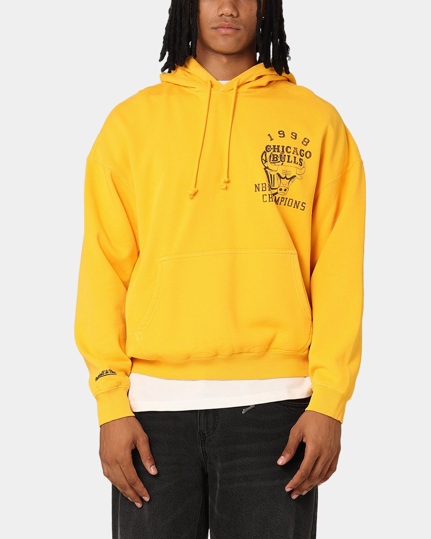 Durable Seams Urban Flexible Mitchell & Ness Chicago Bulls Rings Hoodie Ochre