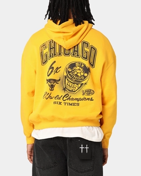 Temperature Regulating Fibers Mitchell & Ness Chicago Bulls Rings Hoodie Ochre