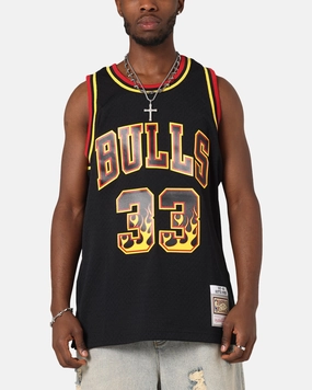 Quick Motion Elastic Cuff Retention Mitchell & Ness Chicago Bulls Scottie Pippen Legends Jersey Black/Grey