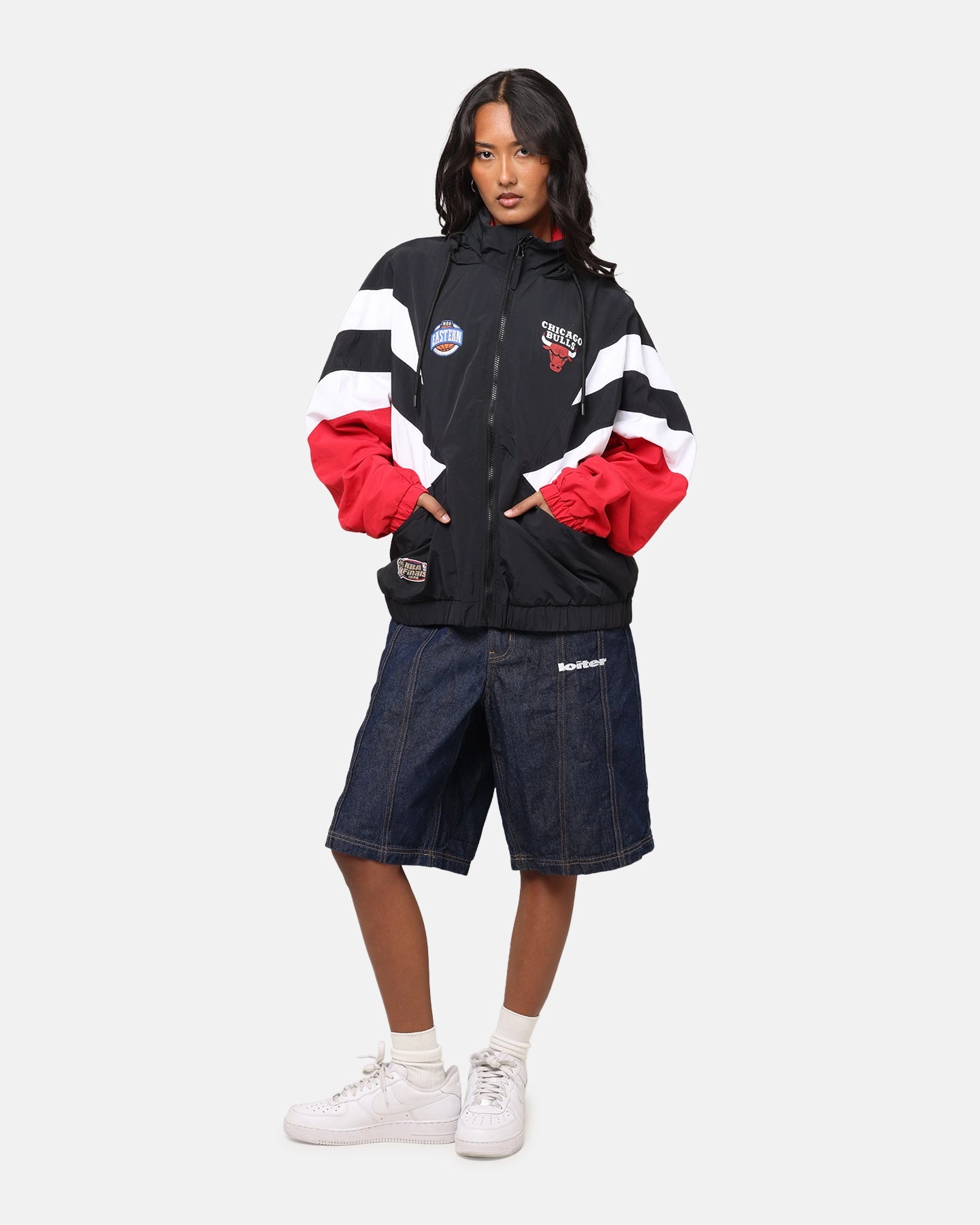 Quick Release Buckles Mitchell & Ness Chicago Bulls Spray Jacket Black/Red
