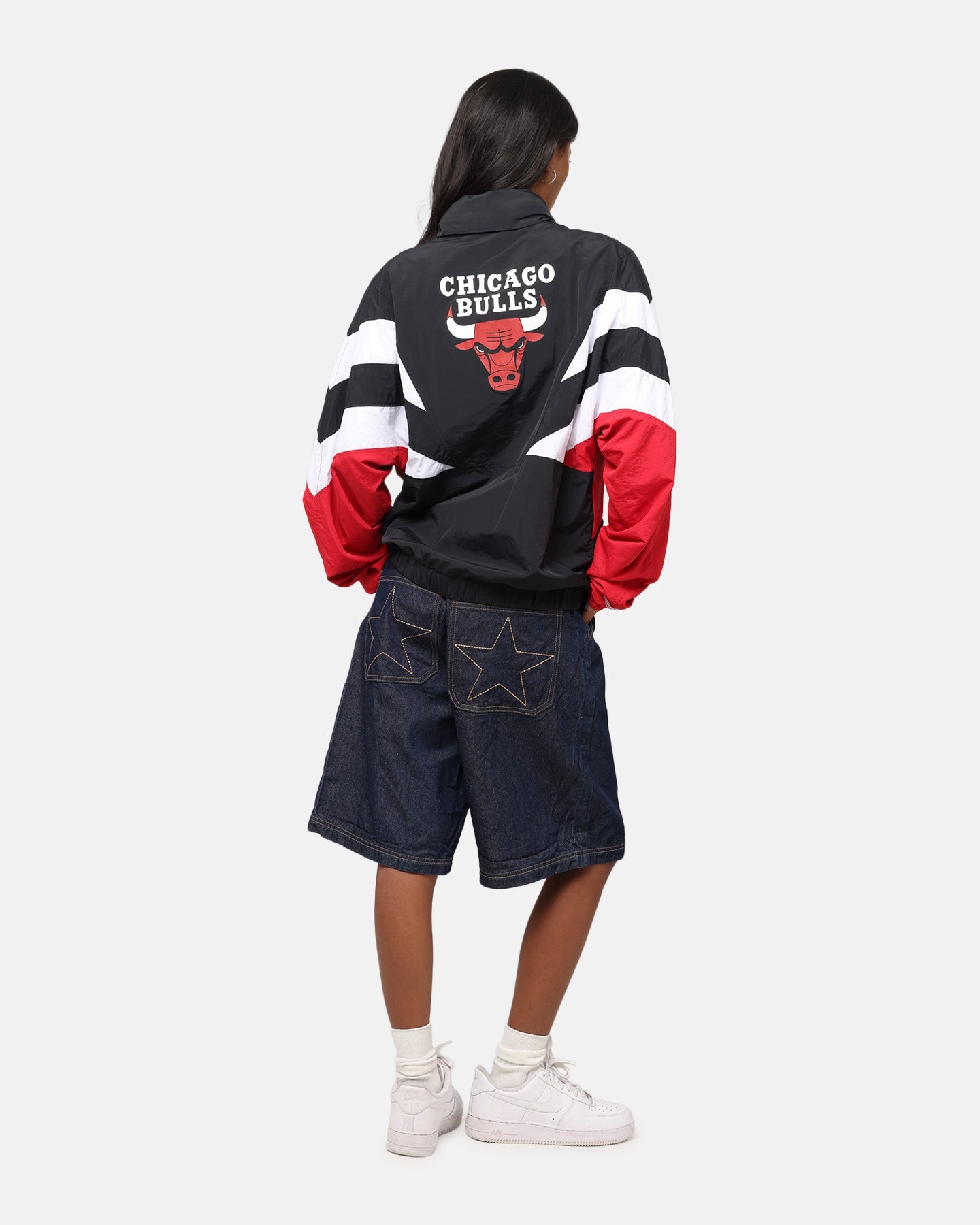 Mitchell & Ness Chicago Bulls Spray Jacket Black/Red Fleece Sanction