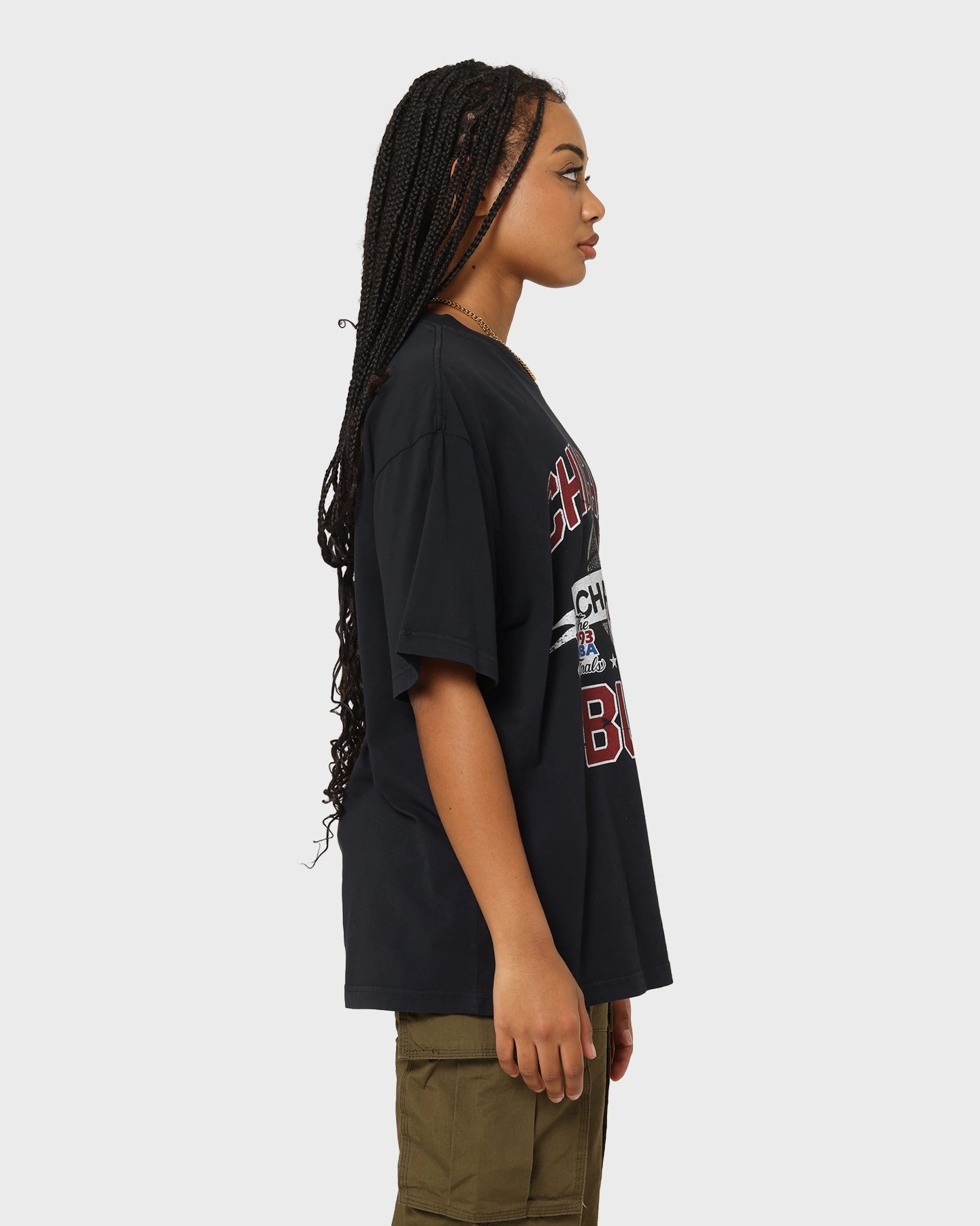 Mitchell & Ness Chicago Bulls Team History Vintage T-Shirt Faded Black Sporty Look Wear