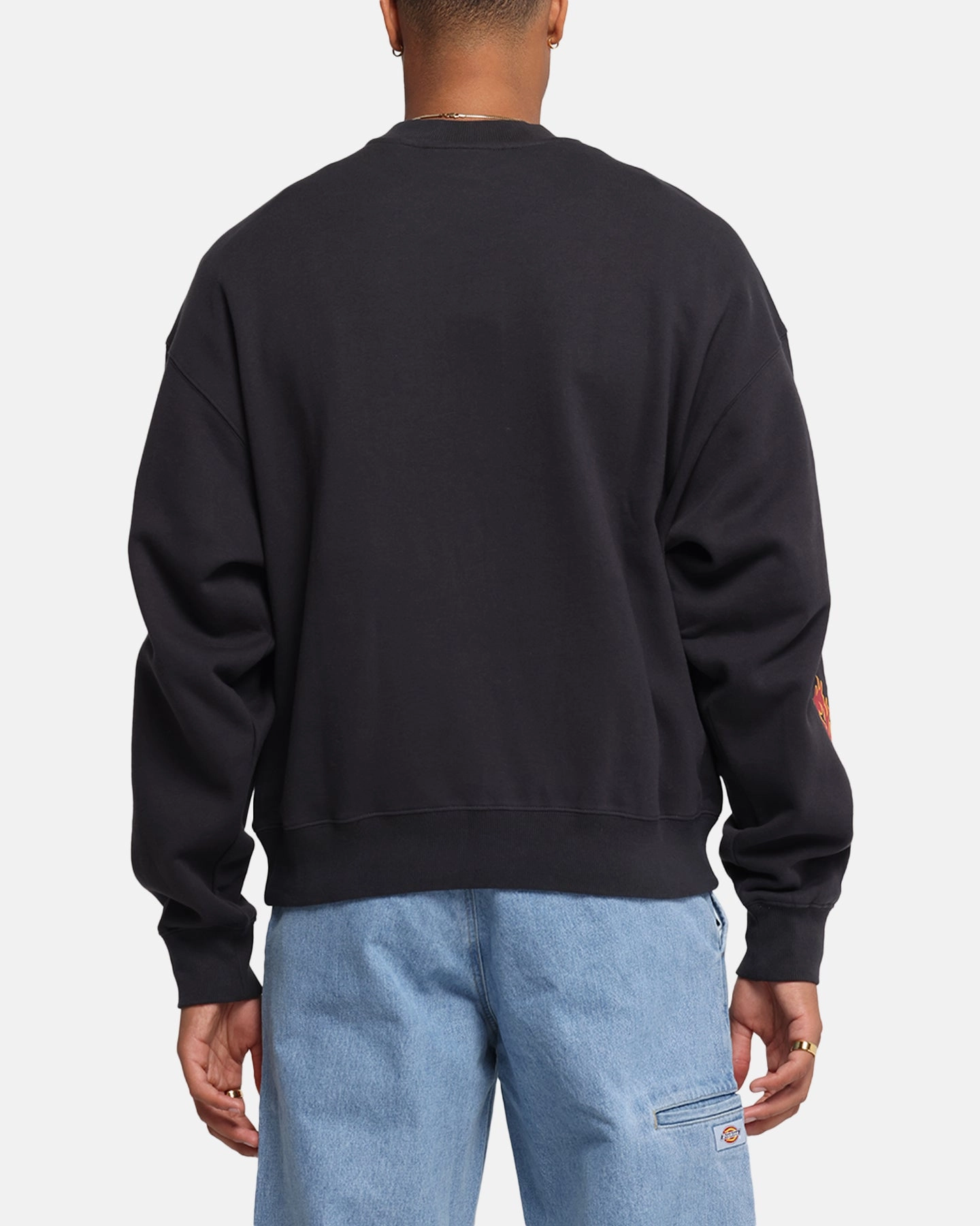 ReflectiveDetails All Season Mitchell & Ness Chicago Bulls Up In Flames Crewneck Faded Black