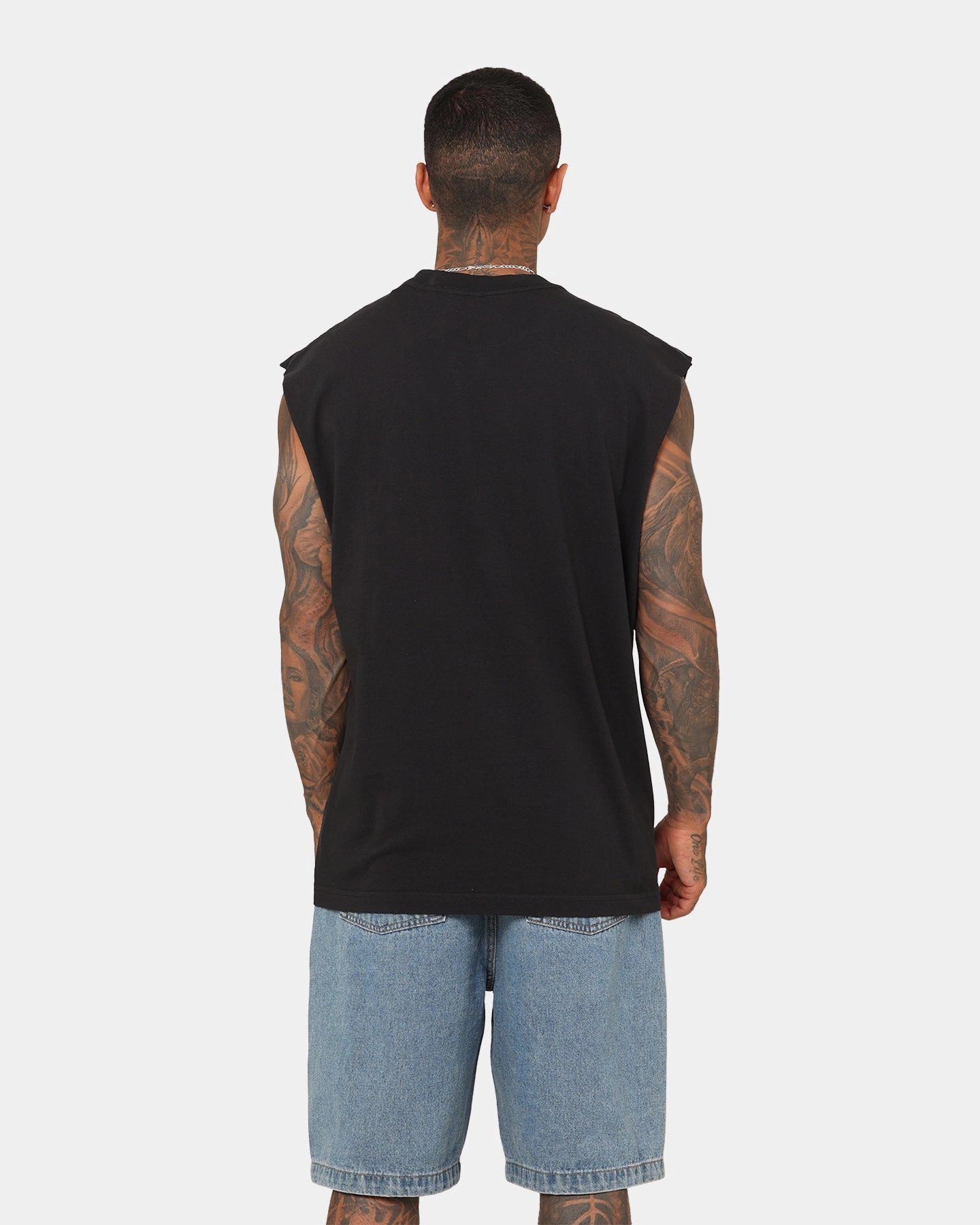 Round neck simplicity Mitchell & Ness Chicago Bulls Vintage Muscle T-Shirt Faded Black