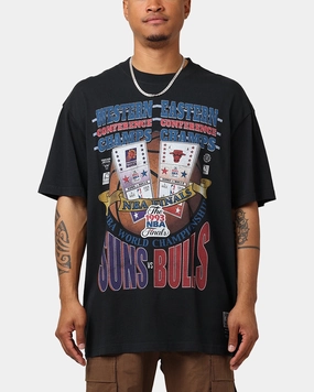 Relaxed and Comfy Mitchell & Ness Chicago Bulls Vs. Phoenix Suns T-Shirt Faded Black