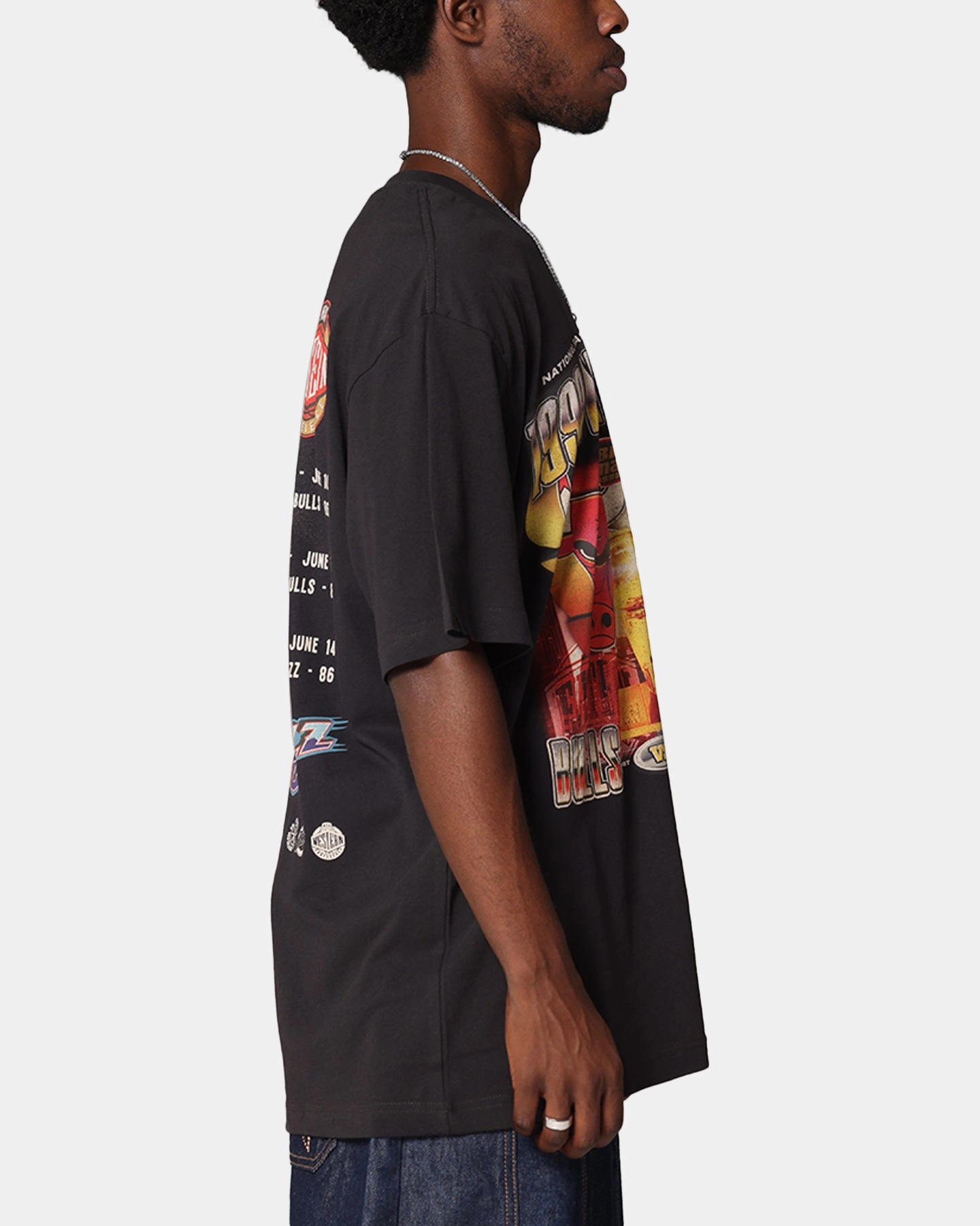 Mitchell & Ness Chicago Bulls Vs. Utah Jazz 1998 Legendary Finals T-Shirt Faded Black Flexible Weave adults'