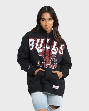 Smell Mitchell & Ness Chicago Bulls XL Invert Arch Vintage Hoodie Faded Black
