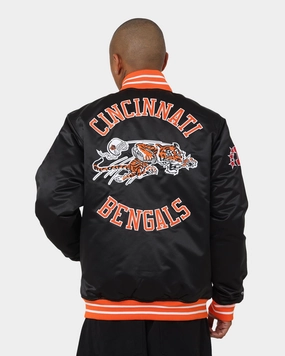 Classic Fit Mitchell & Ness Cincinatti Bengals Heavyweight Satin Jacket Black