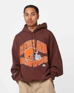 Mitchell & Ness Cleveland Browns Wave Arch Hoodie Faded Brown Thermal Jacket thermal