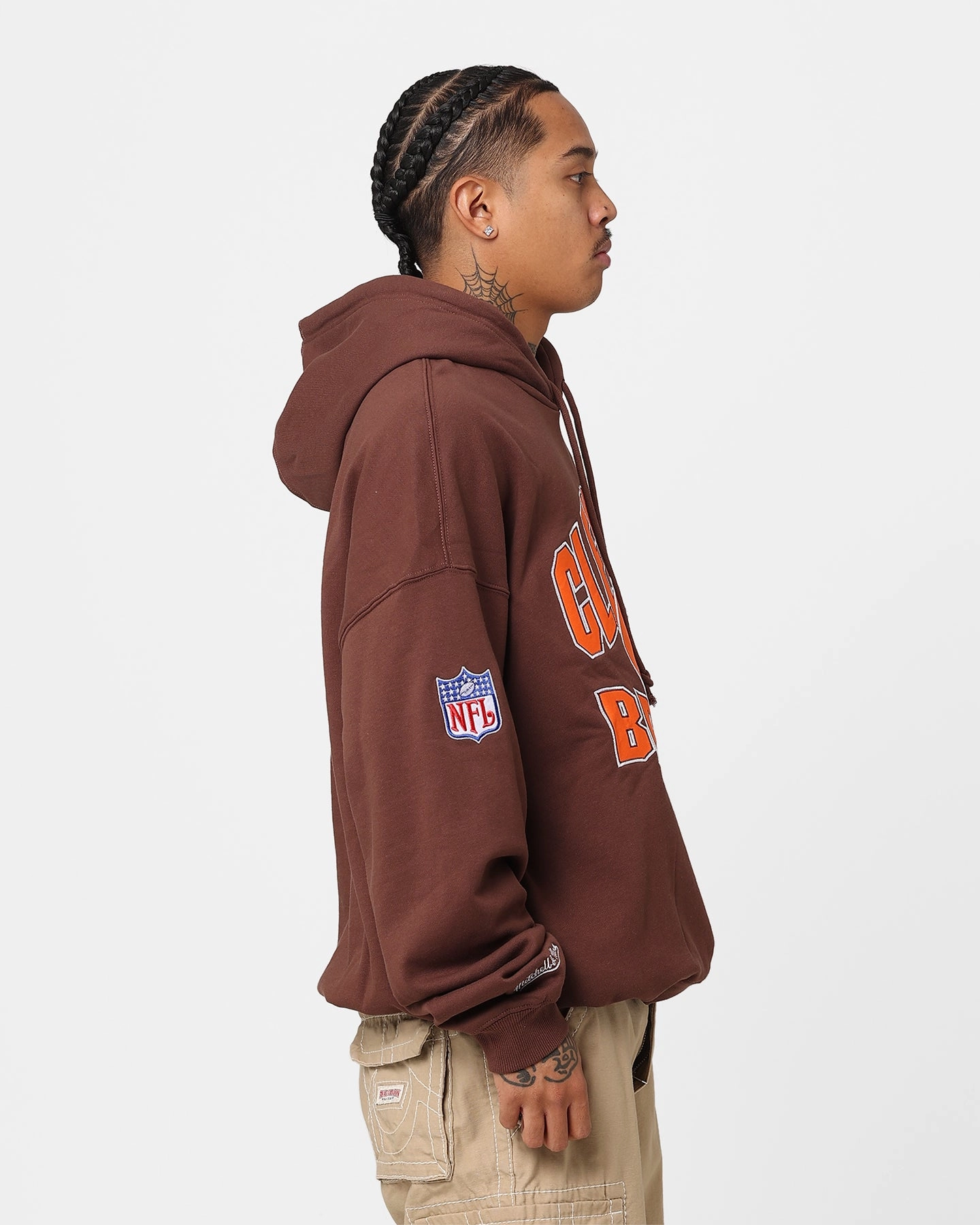 Mitchell & Ness Cleveland Browns Wave Arch Hoodie Faded Brown Sleek Jacket