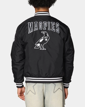 Daily Fit Weather Protection Mitchell & Ness Collingwood Magpies Team Bomber Jacket Solid Black