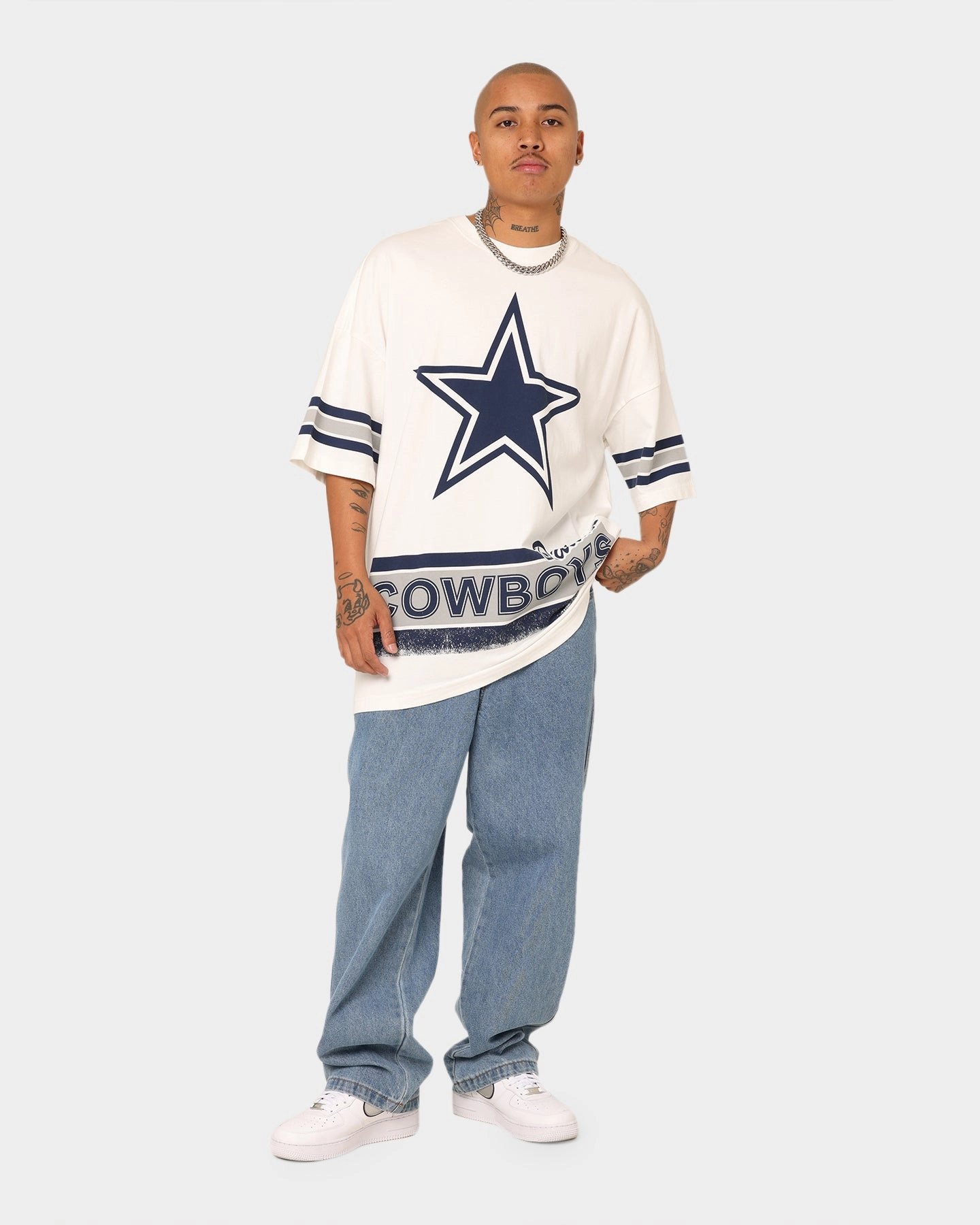 Mitchell & Ness Dallas Cowboys Conference T-Shirt Vintage White Cool Comfort Personalized