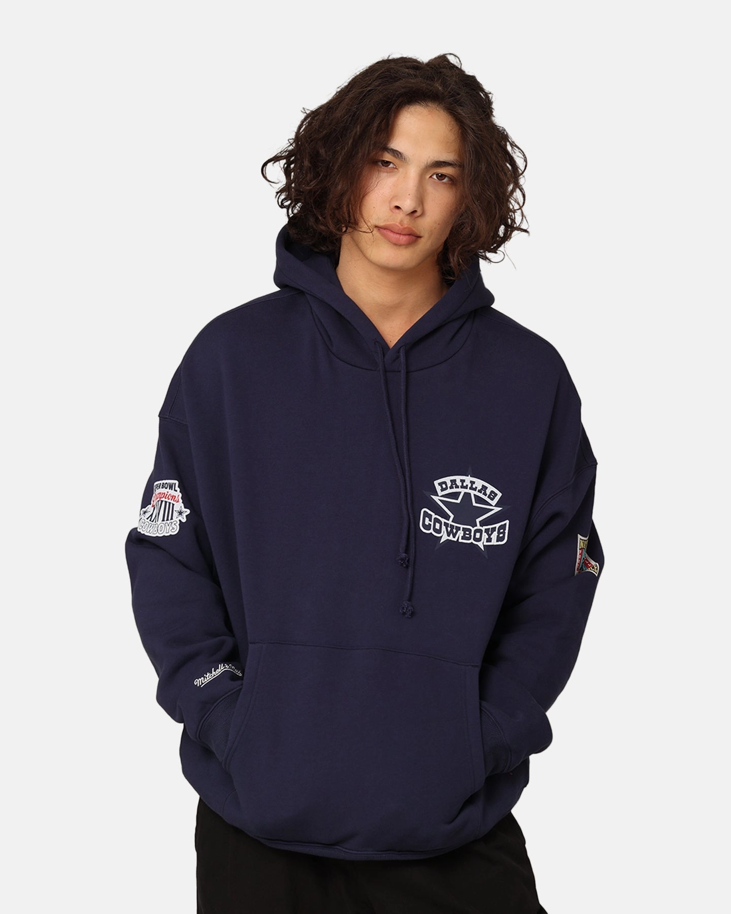 Forest Mitchell & Ness Dallas Cowboys Super Bowl World Hoodie Navy