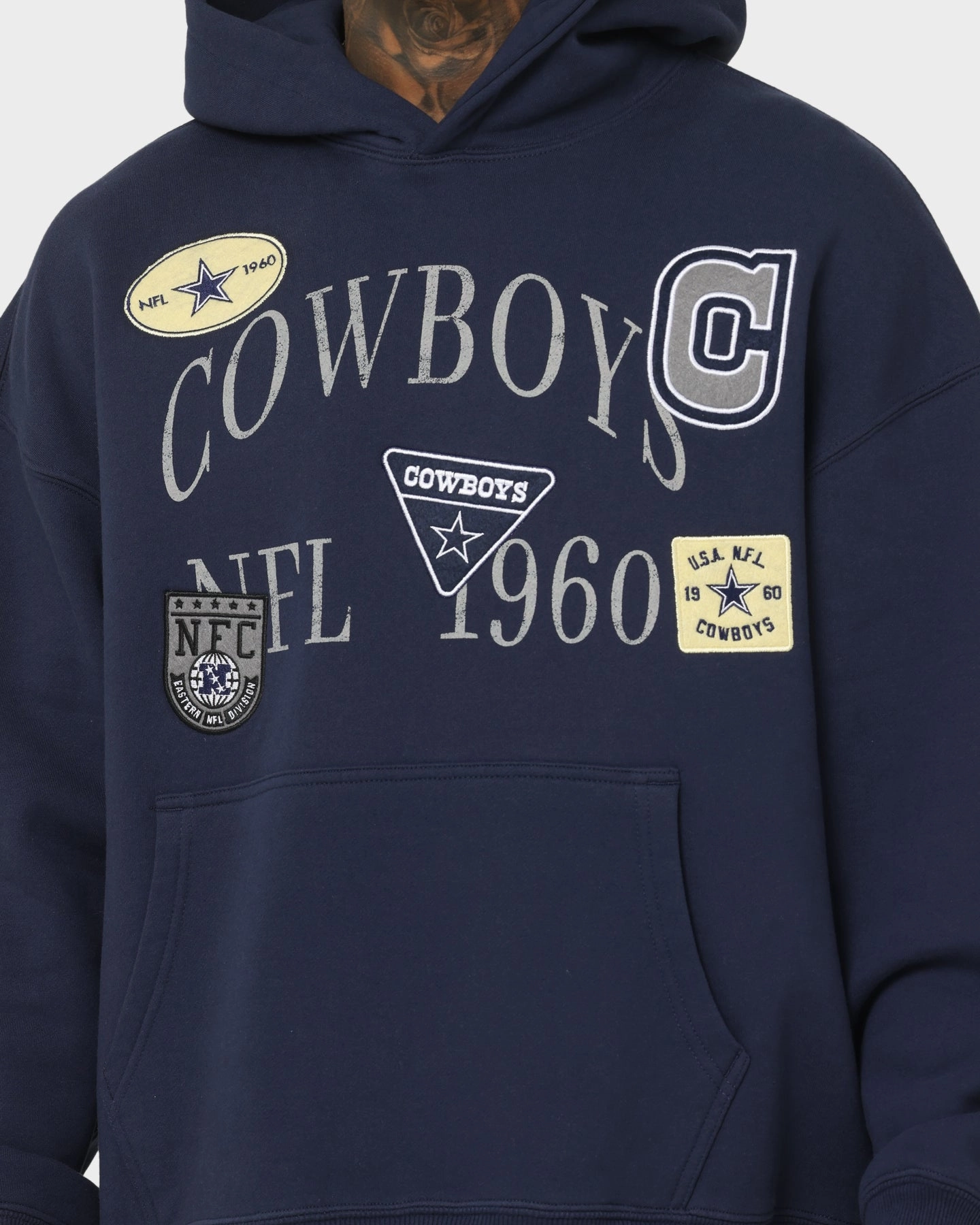 Mitchell & Ness Dallas Cowboys Touchline Hoodie Navy Windproof Closure