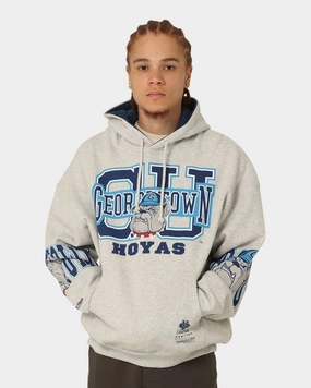 Mitchell & Ness Georgetown Hoyas Hussle Hoodie Vintage Grey Marle Core Look