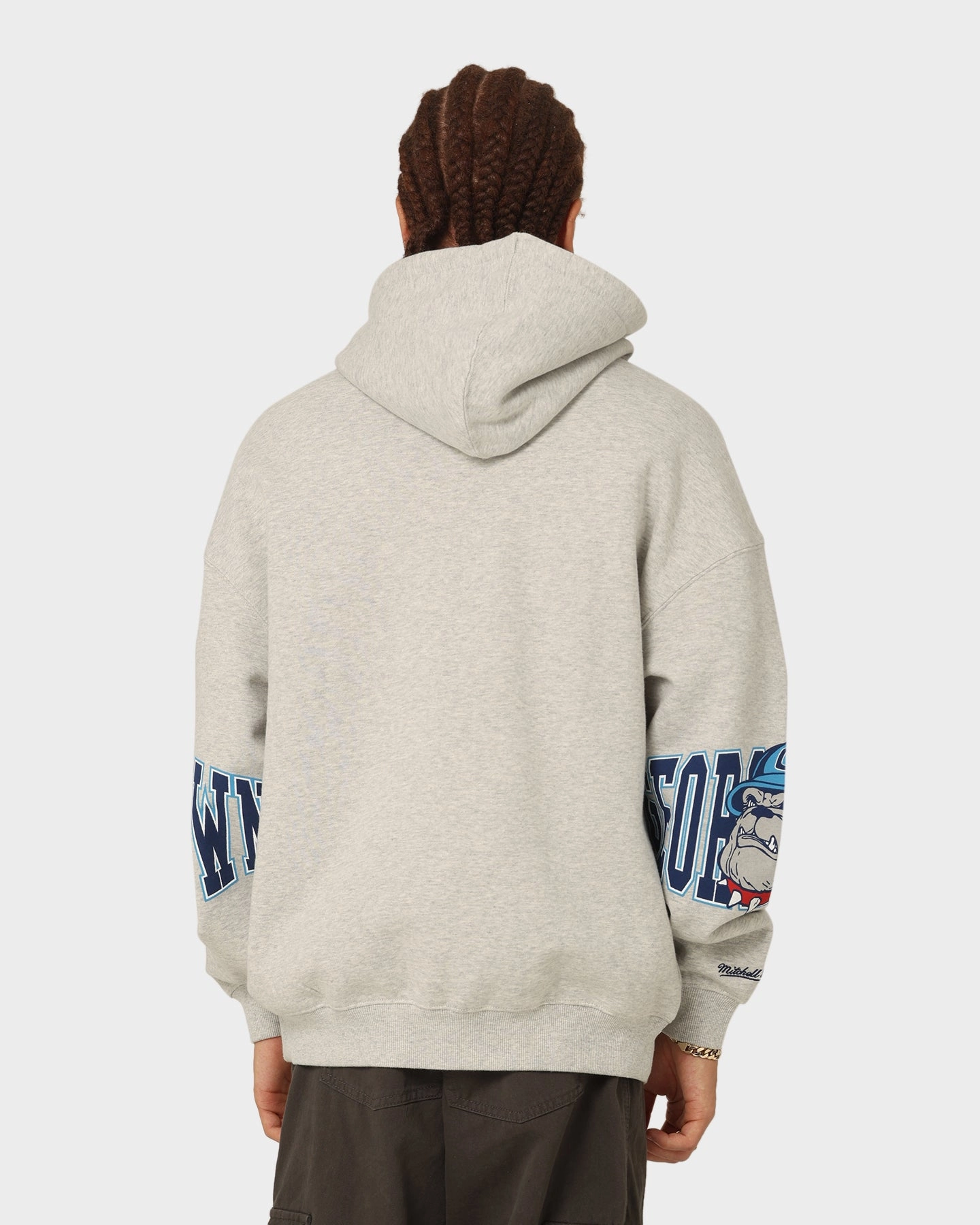 Mitchell & Ness Georgetown Hoyas Hussle Hoodie Vintage Grey Marle artists