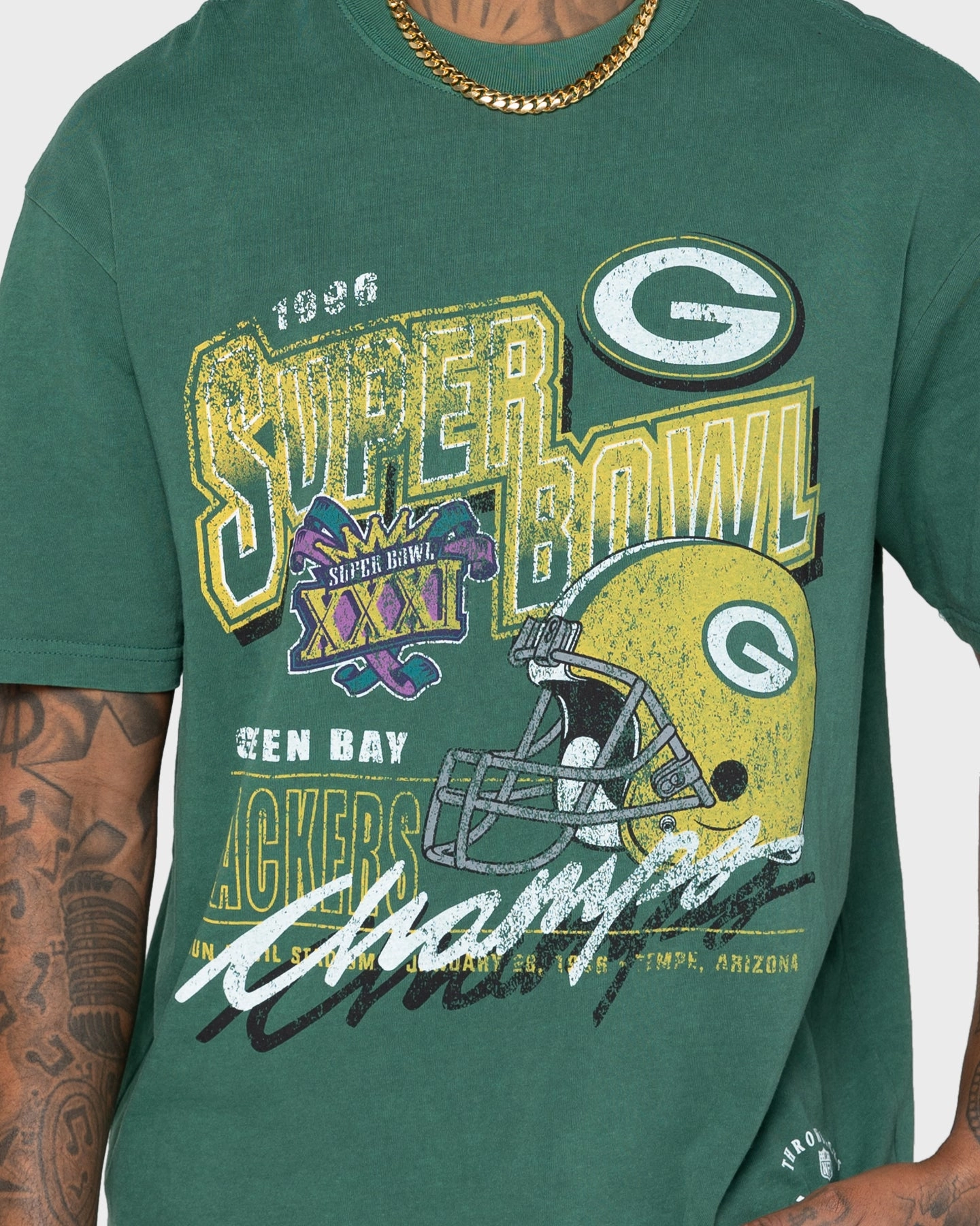 Mitchell & Ness Green Bay Packers Vintage Superbowl T-Shirt Vintage Green Timeless Fit