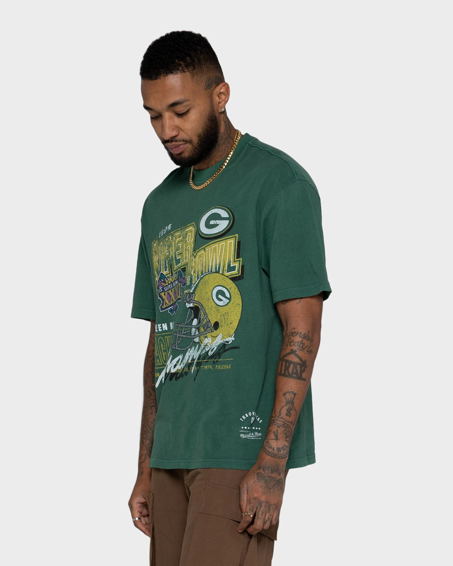 Mitchell & Ness Green Bay Packers Vintage Superbowl T-Shirt Vintage Green Ethically Sourced Materials Comfortable clothing