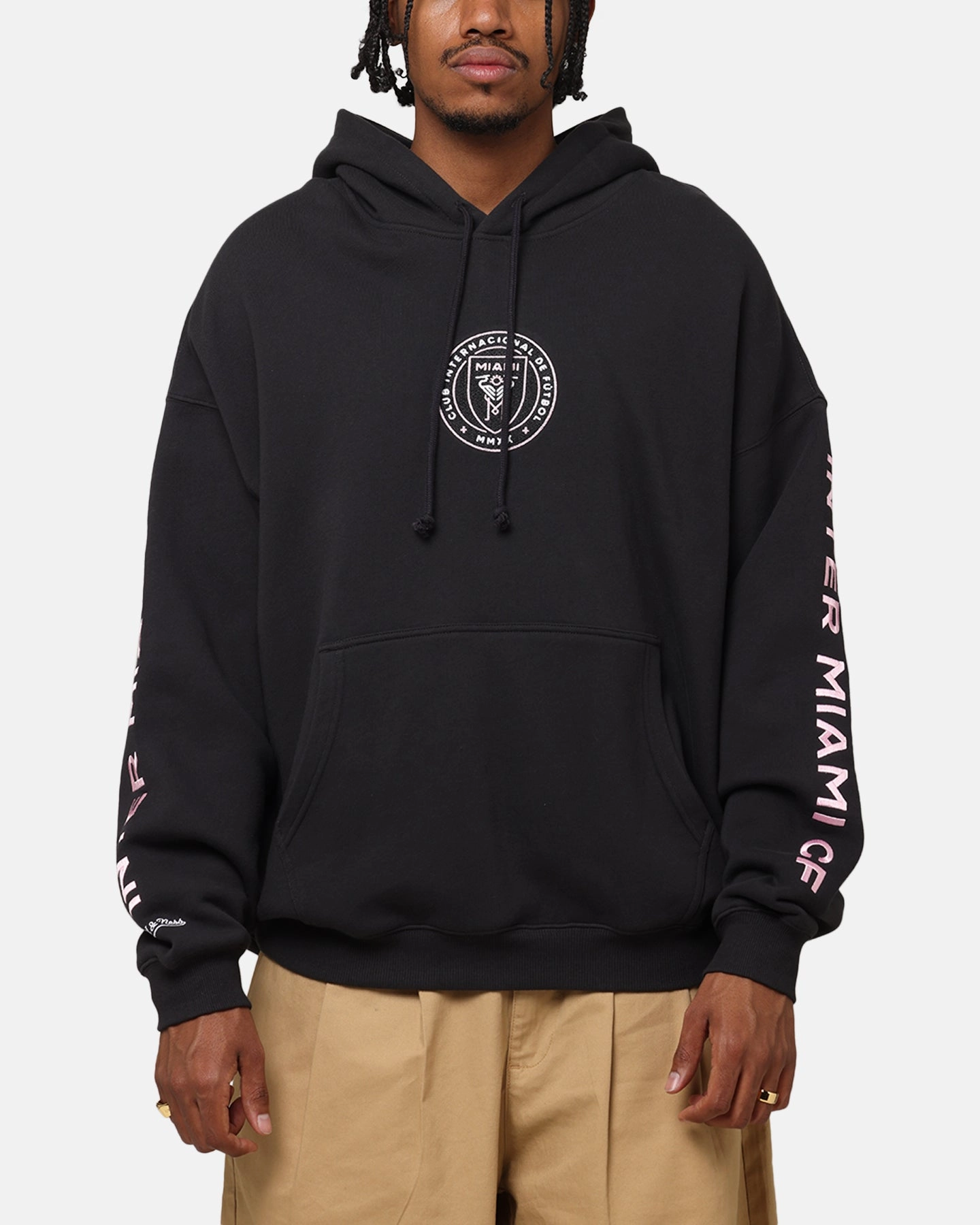 Mitchell & Ness Inter Miami CF Angles Hoodie Faded Black Exhibition - worthy Athletic Core Stabilizer
