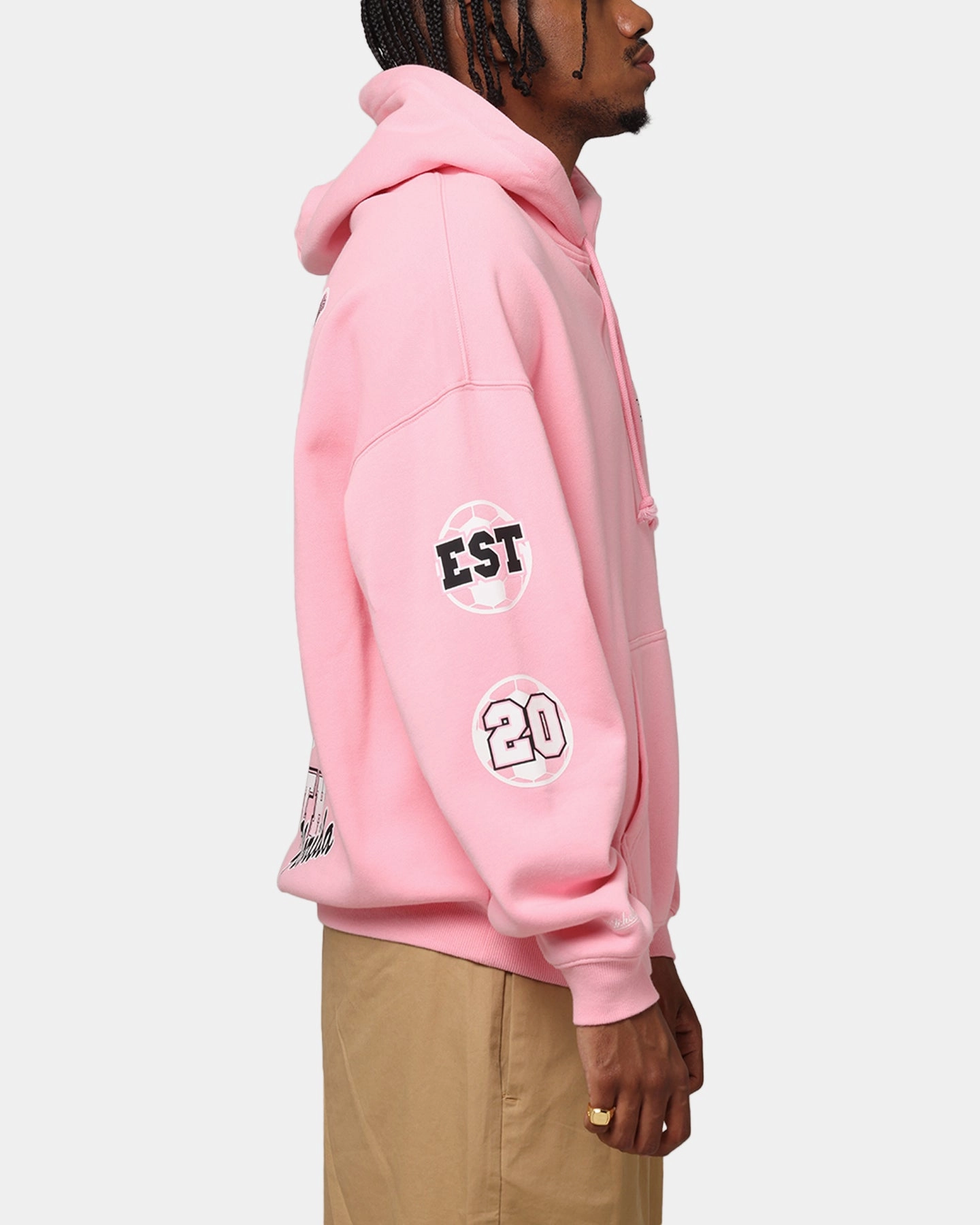 Reversible Wear Options Mitchell & Ness Inter Miami CF Inaugural Year Hoodie Pink