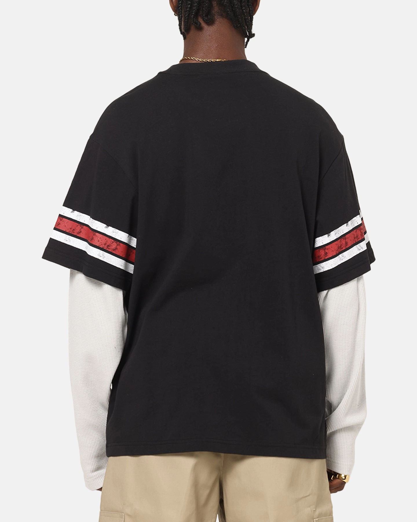 Modern Twist Casual Comfort Layer Mitchell & Ness Kansas City Chiefs Waffle Mock Layer Long Sleeve T-Shirt Black