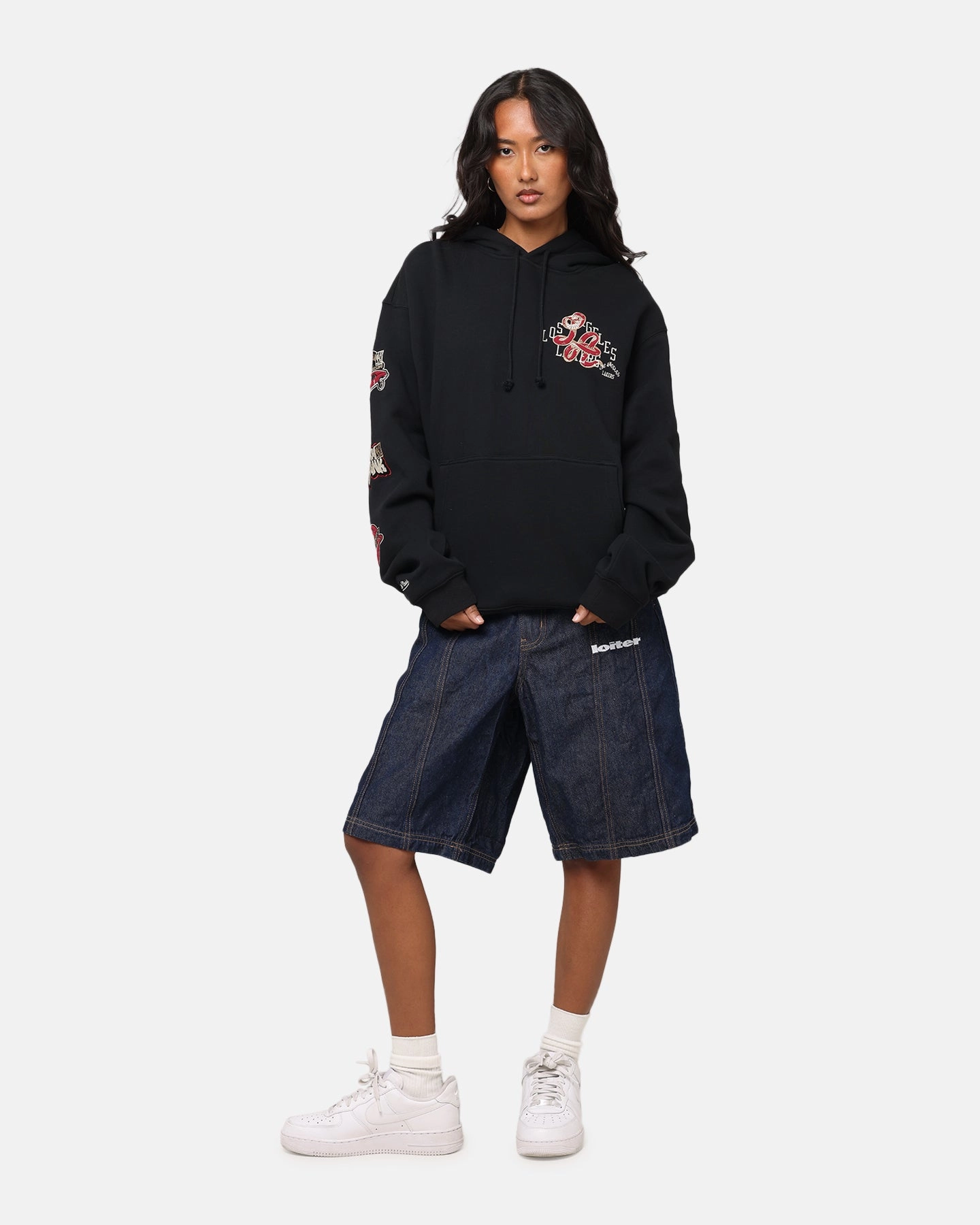 Drip Dry Fabric Mitchell & Ness LA Lakers First Team Gold Hoodie Faded Black