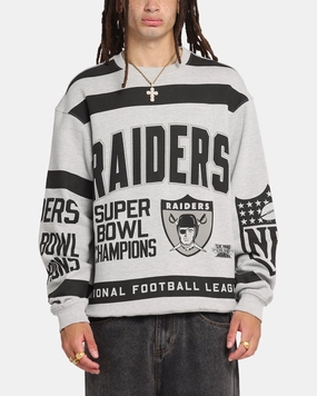 Mitchell & Ness Las Vegas Raiders Letterform Crewneck Grey Marle/Official Team Color WaterResistantCoating Seasonal Trend