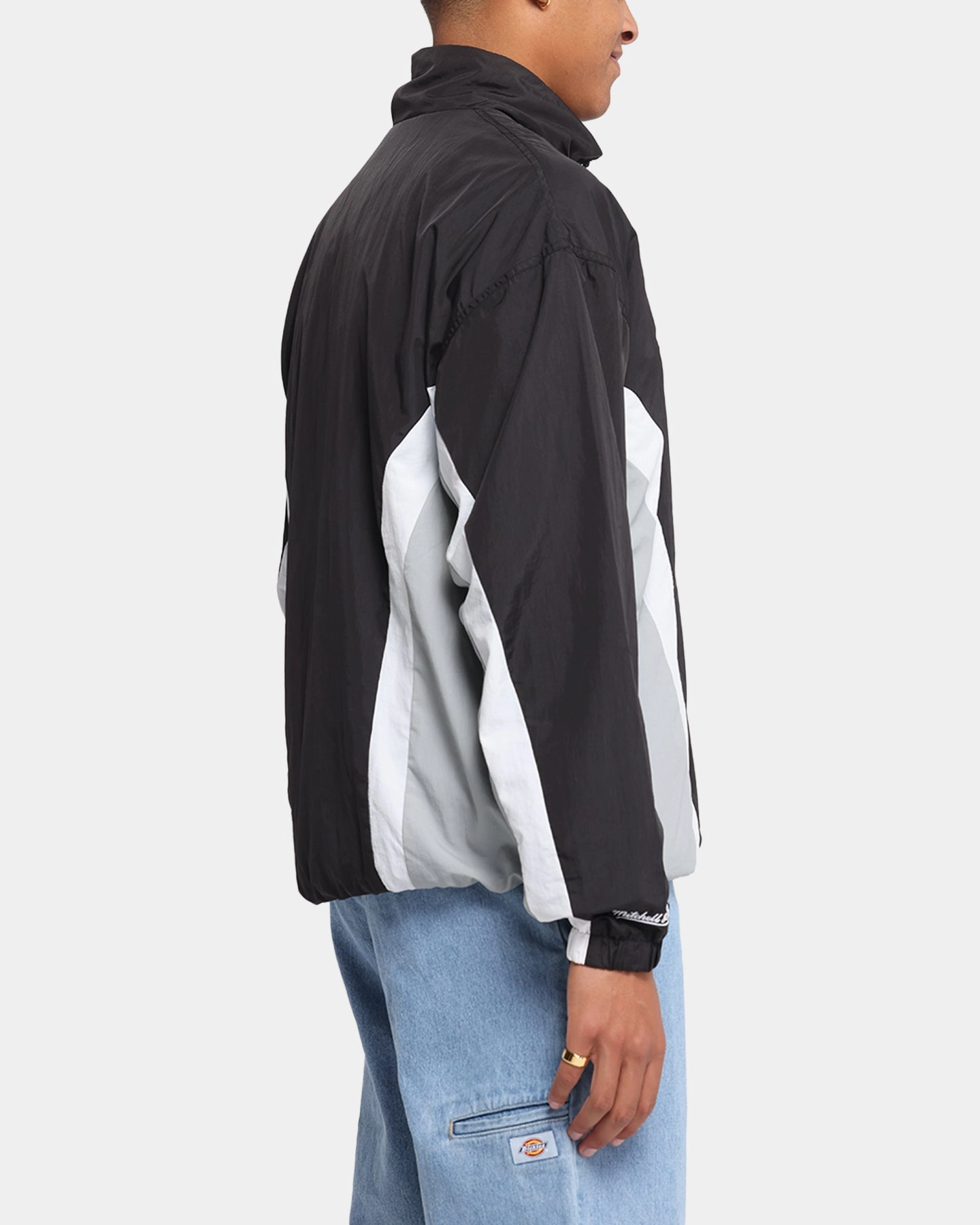 Mitchell & Ness Las Vegas Raiders Nylon Track Jacket Black/Grey YKK Zipper Quality