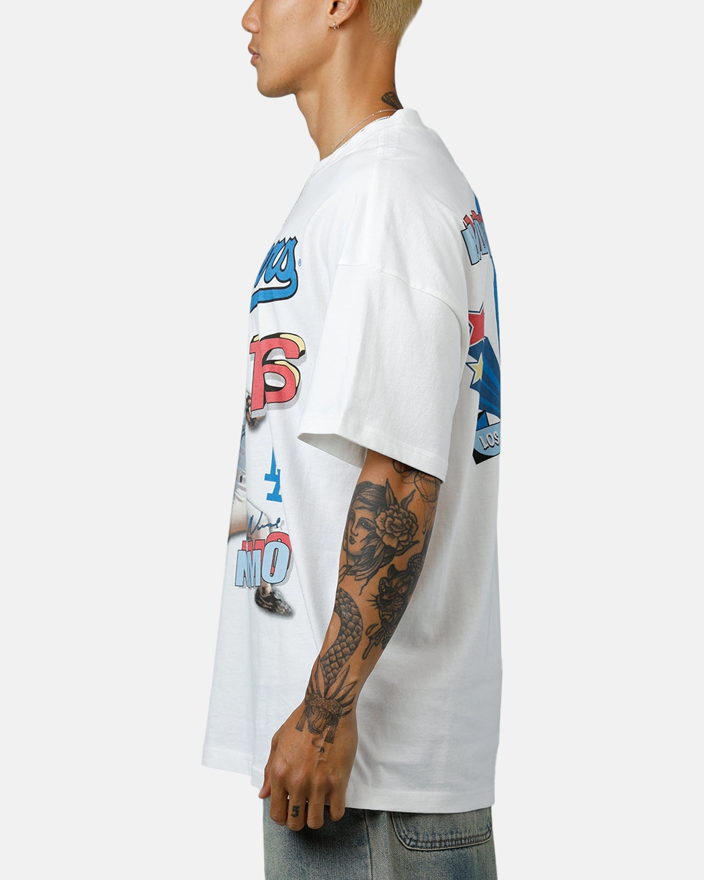 Mitchell & Ness Los Angeles Dodgers Hideo Nomo Tornado T-Shirt Vintage White anti static