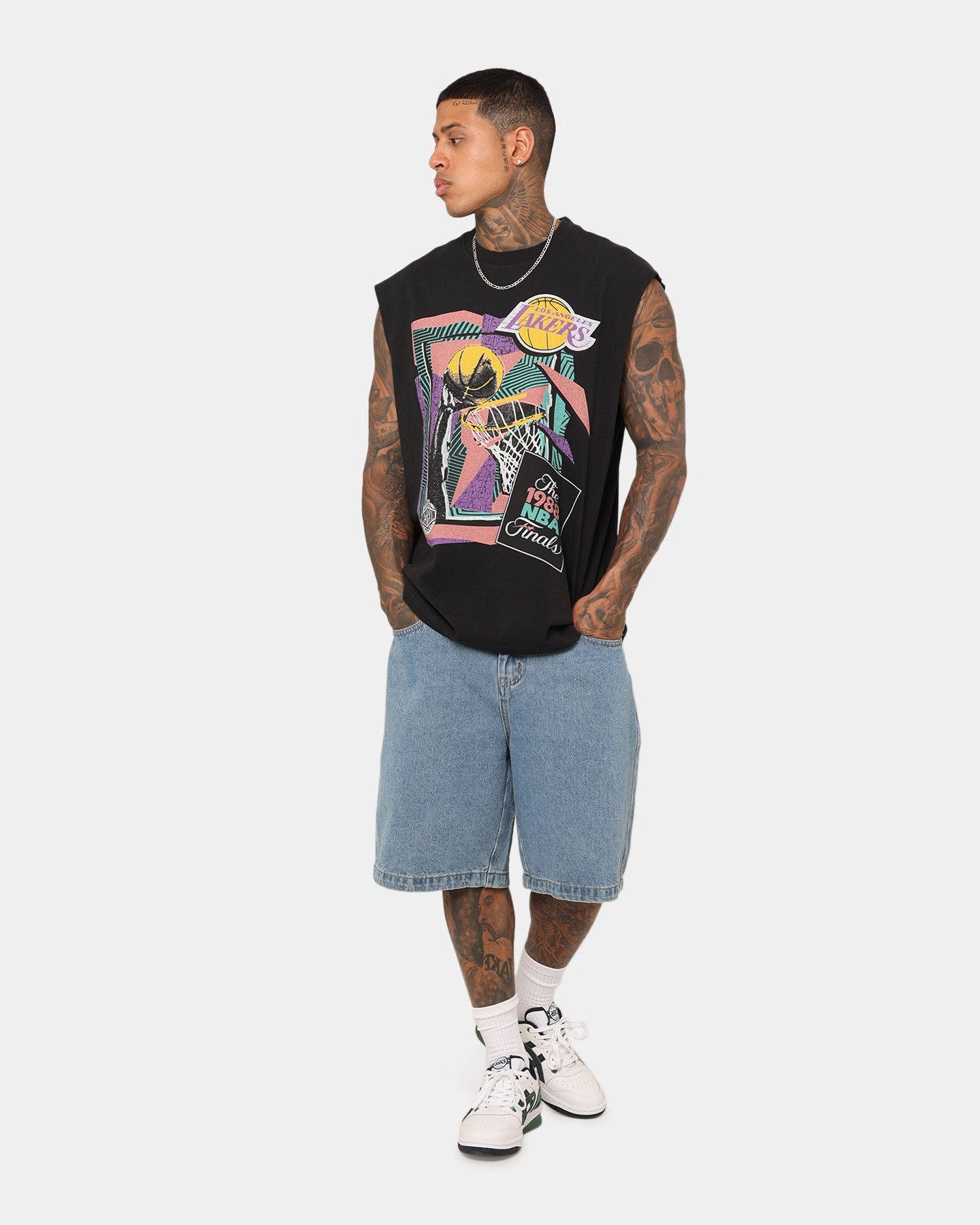 Fashion Must-Have Mitchell & Ness Los Angeles Lakers 1988 Finals Muscle T-Shirt Black