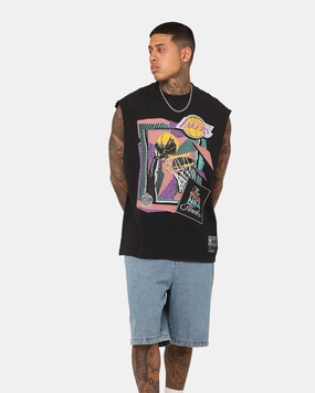 Breathable Style AntiStaticFinish Mitchell & Ness Los Angeles Lakers 1988 Finals Muscle T-Shirt Black