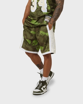 Mitchell & Ness Los Angeles Lakers '96-'97 Camo Swing Shorts Green Camo wrinkle - resistant Cotton Blend