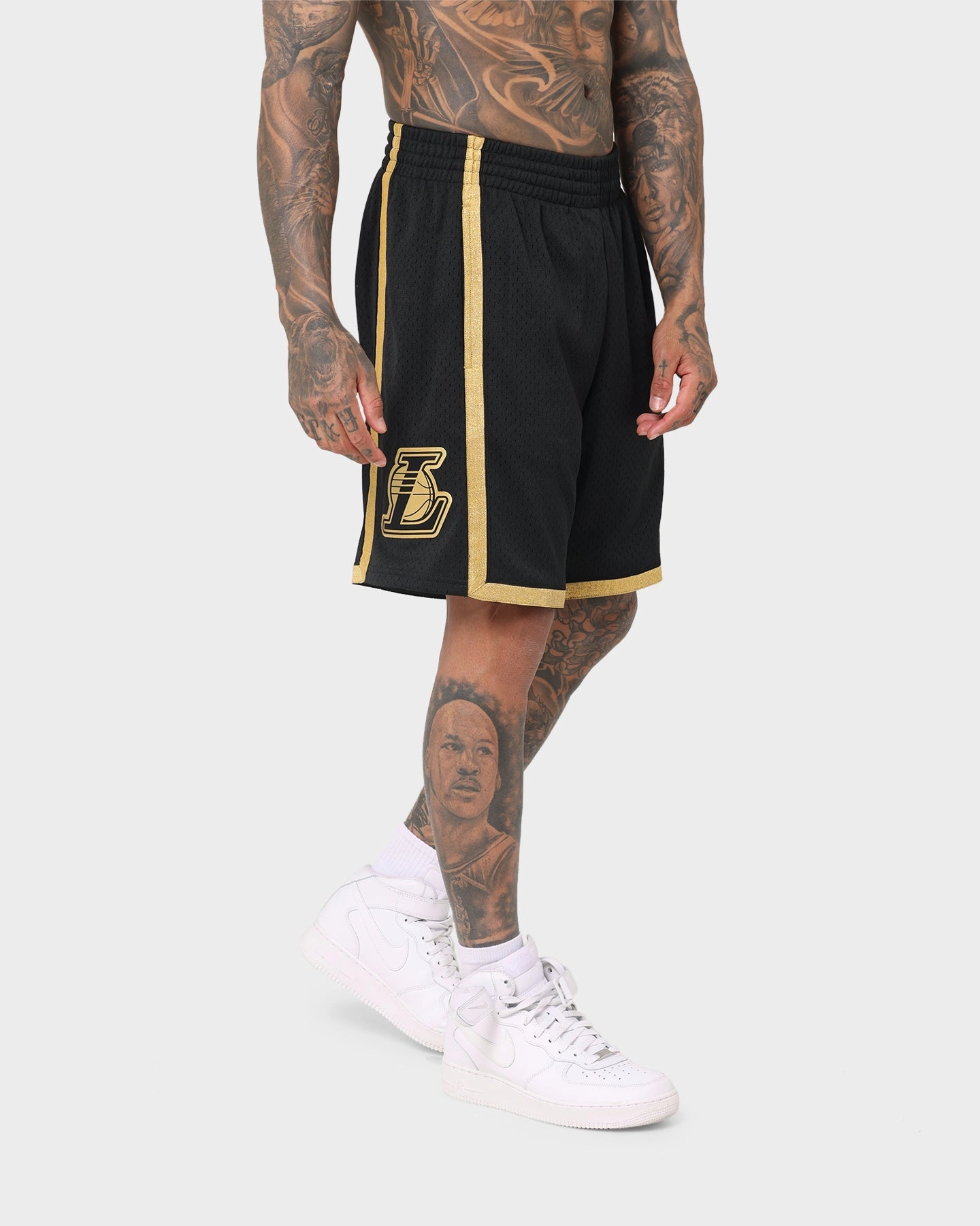 corduroy shorts Mitchell & Ness Los Angeles Lakers 'Black Gold' Swing Shorts Black/Gold