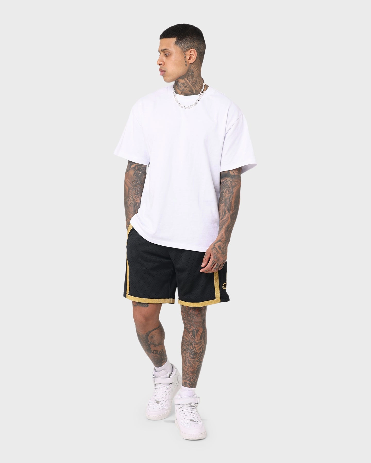 Beach Vacation Travel Fit Mitchell & Ness Los Angeles Lakers 'Black Gold' Swing Shorts Black/Gold