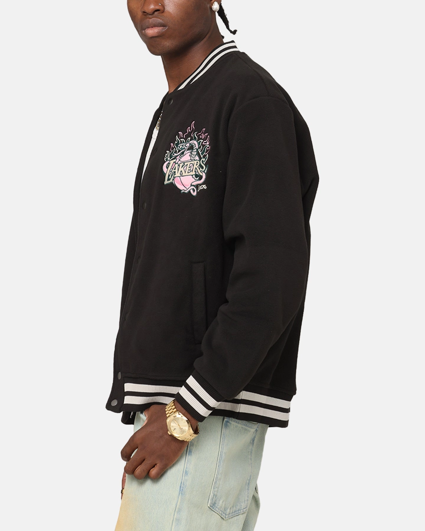 Mitchell & Ness Los Angeles Lakers Champions Jacket Black Taped Neckline Seams