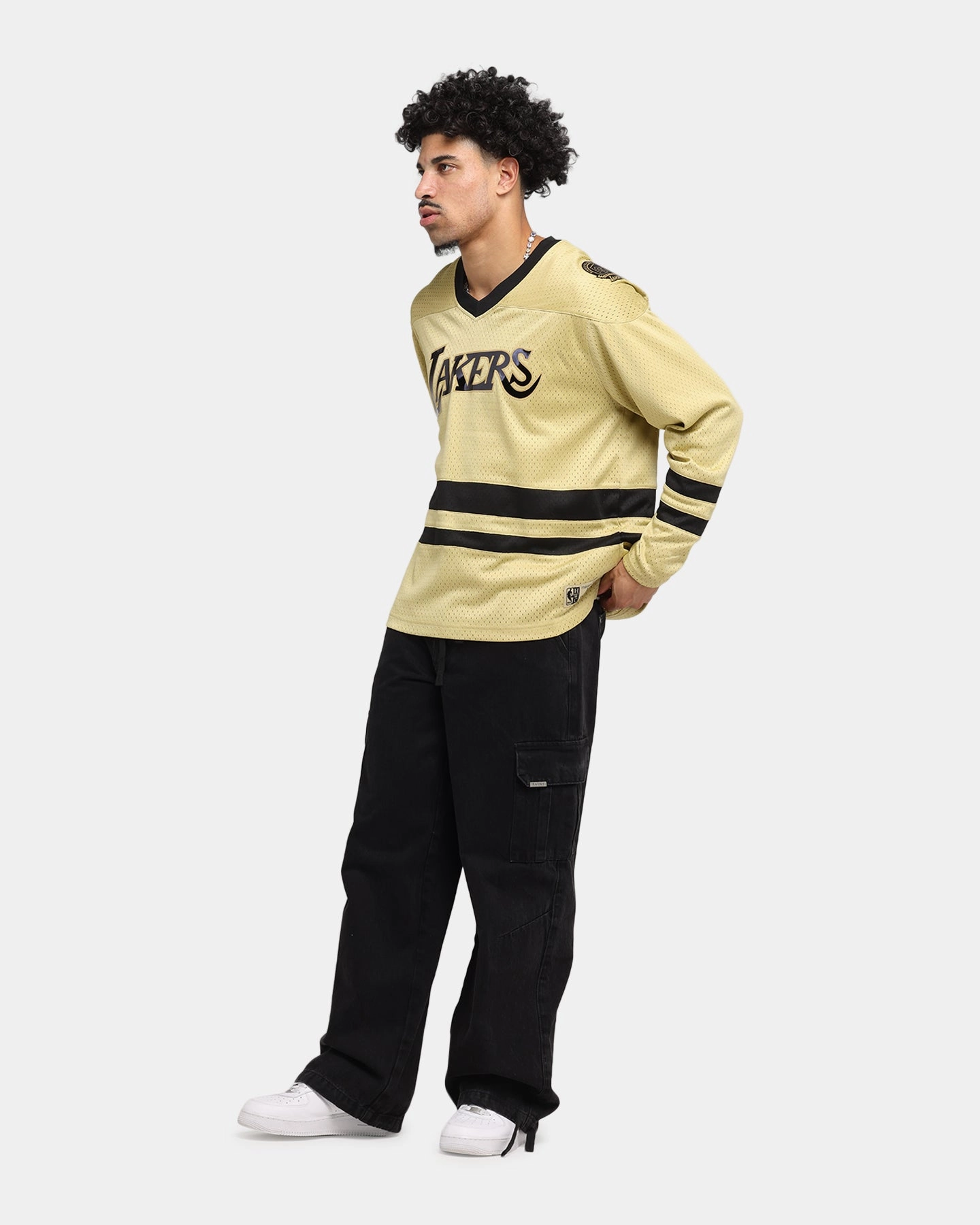 Airflow Enhancing Texture Mitchell & Ness Los Angeles Lakers Chrome Jersey Khaki