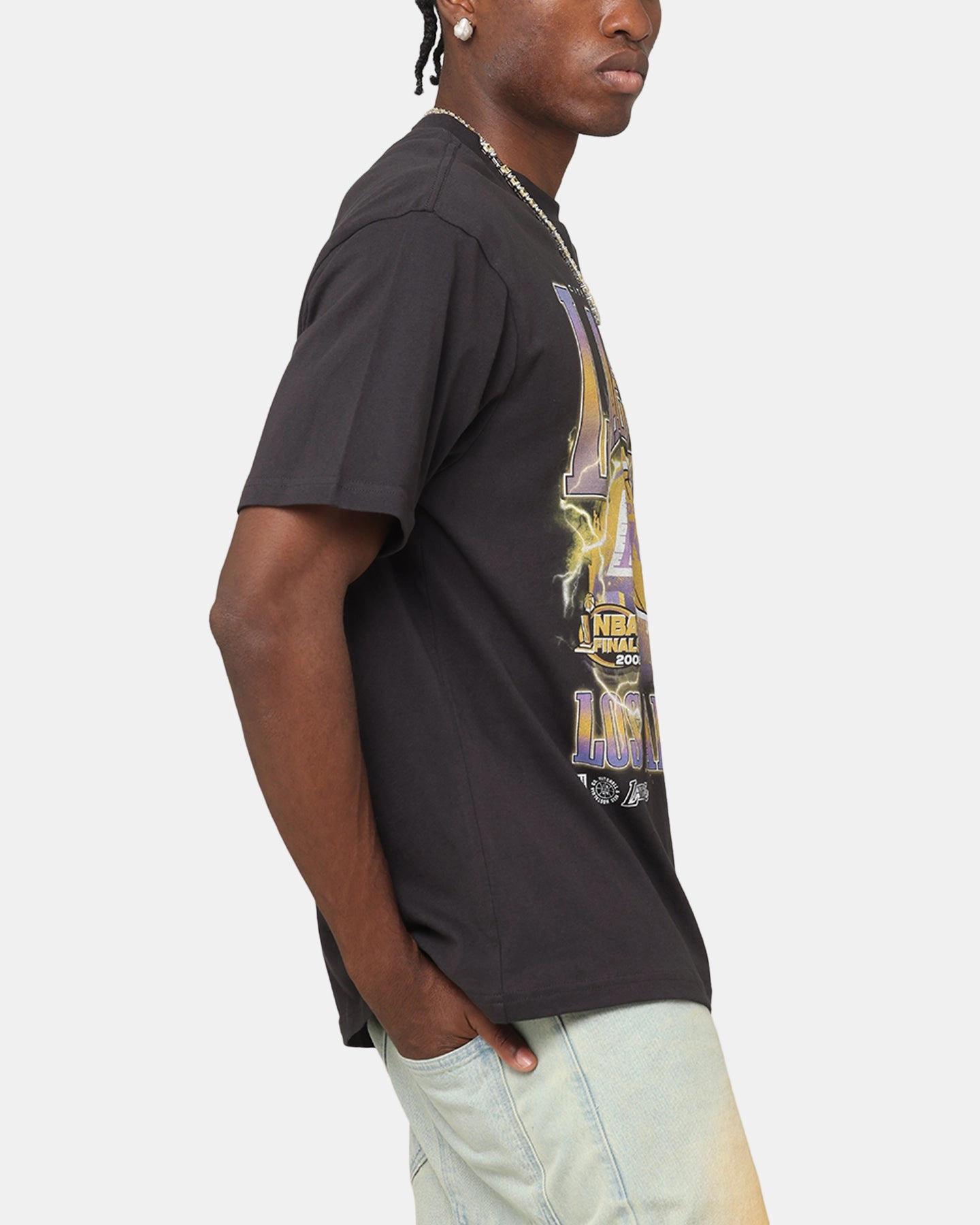 homecoming Mitchell & Ness Los Angeles Lakers City Strike T-Shirt Faded Black