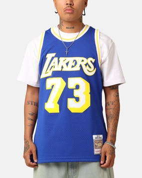 Mitchell & Ness Los Angeles Lakers Dennis Rodman '98-99 College Twist Swing Jersey Blue/Yellow Carbon Neutral Production Enhanced Durability Reinforcement