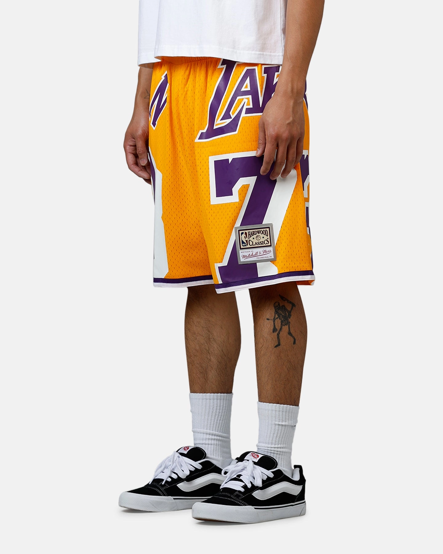 Exclusive item Daily Layer Mitchell & Ness Los Angeles Lakers Dennis Rodman Maxxed Out Shorts Yellow/Purple