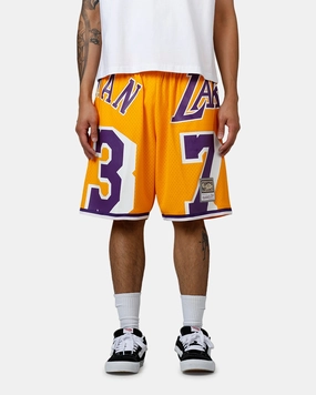 Mitchell & Ness Los Angeles Lakers Dennis Rodman Maxxed Out Shorts Yellow/Purple muted colors