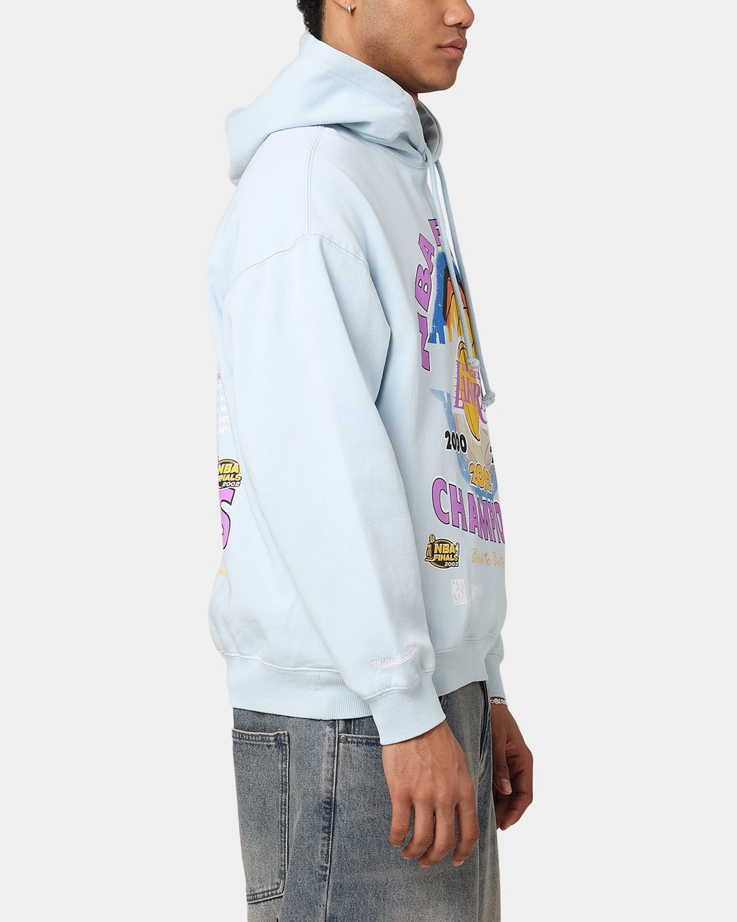 Body Mapping Design Mitchell & Ness Los Angeles Lakers Finals Champion Hoodie Light Blue